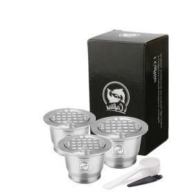 Model: 3Square hole - Stainless Steel Reusable Nespresso Refillable Coffee Capsule Pod Filter