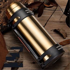 Color: Gold, Size: 3000ml - Stainless steel travel portable car insulated kettle