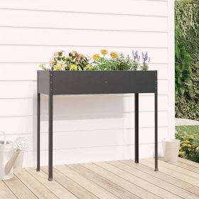 vidaXL Garden Planter Anthracite 39.6"x15.9"x35.4" Galvanized Steel