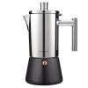 Color: Silver to black, Capacity size: 300ml - Teflon Mocha Pot Italian Household Coffee Pot Induction Cooker Coffee Making Machine