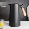 Capacity size: 1800ml, Color: Black - S''Dream Nordic Wood Handle Large Capacity  Household Hot Water Kettle Stainless Steel  Small
