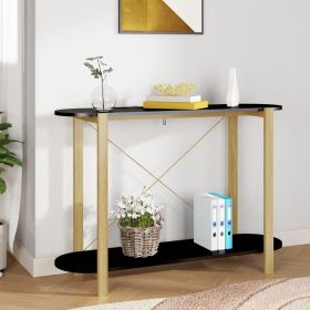 vidaXL Console Table Black 43.3"x15"x29.5" Engineered Wood
