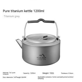 Color: 1200ml - Outdoor Titanium Kettle Boiling Water Camping Household