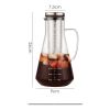 style: F - Glass Coffee Pot Mocha Cold Brew Cafetera Filter Coffee Pot Leakproof Thick Glass Tea Infuser Percolator Tool Espresso Maker