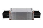 48" Silver Aluminum Rectangular Storage Coffee Table