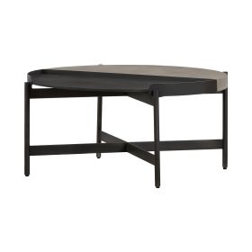 32" Grey Concrete Round Coffee Table