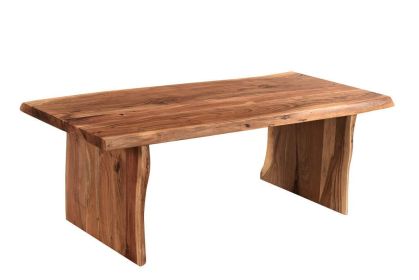 51" Brown Solid Wood Rectangular Coffee Table