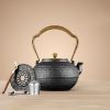 Color: Hiramusuji - Iron Kettle Handmade Cast Iron Kettle Imported From Japan