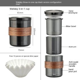 Specifications: Gradient Black - Three-in-one Hand Made Coffee Maker Suit Portable Filter Cup