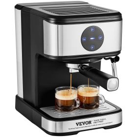 VEVOR Espresso Machine, 15 Bar Coffee and Espresso Maker with Milk Frother Steam Wand, Professional Semi-Automatic Cappuccino Latte Machine with Touch