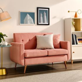Loveseat Sofa, Mid Century Modern Decor Love Seat Couches for Living Room, Button Tufted Upholstered Small Couch for Bedroom, Solid and Easy to Instal