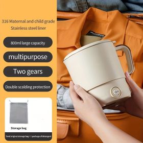 Portable Travel Kettle, Collapsible Electric Hot Pot, Mini Heating Cup with Insulation,  Dual Voltage,  Airplane & High-Speed Train Friendly, Small Si