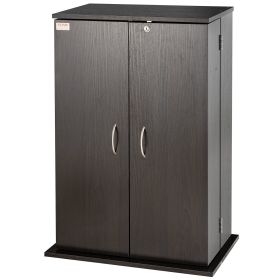 VEVOR Media Storage Cabinet 4 Layers Adjustable DVD Shelves 576 CDs Espresso