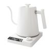 1L Electric Gooseneck Kettle Teapot with Stainless Steel Inner Liner and Cover, Hot Water Boiler Heater White US Plug