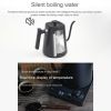1L Electric Gooseneck Kettle Teapot with Stainless Steel Inner Liner and Cover, Hot Water Boiler Heater White US Plug