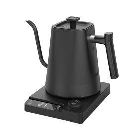 1L Electric Gooseneck Kettle Teapot with Stainless Steel Inner Liner and Cover, Hot Water Boiler Heater Black US Plug