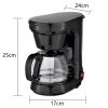 650w Automatic Drip Coffee Maker 750ml Large Capacity Espresso Machine with Thermostatic Base for Beginners US Plug