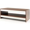 37 Inch 2-Tier Rectangle Wooden Coffee Table with Storage Shelf-Wulnat - Color: Walnut - Size: 2-Tier