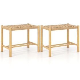 18 Inch Dining Stool Set of 2-Natural - Color: Natural
