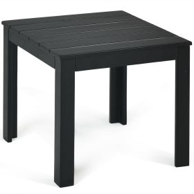 Wooden Square Patio Coffee Bistro Table-Black - Color: Black