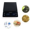 0.1g Digital Coffee Scale with Timer Electronic Scales Food Balance Measuring Weight Kitchen Coffee Scales black