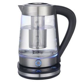 US 2.5L Electric Glass Kettle HD-2005D 110V 1500W Fast Boiling Stainless Steel Hot Water Heater with Filter U.S. plug
