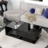 [VIDEO provided] ON-TREND Modern Coffee Table with Tempered Glass, Wooden Cocktail Table with High-gloss UV Surface