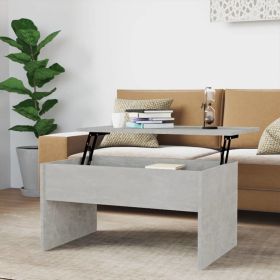 Coffee Table Concrete Gray 31.5"x19.9"x16.3" Engineered Wood