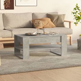 Coffee Table Concrete Gray 40.2"x21.7"x17.7" Engineered Wood