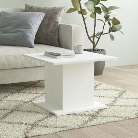 Coffee Table White 21.9"x21.9"x15.7" Engineered Wood