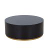 Round Coffee Table side Table for Living Room Fully Assembled Black