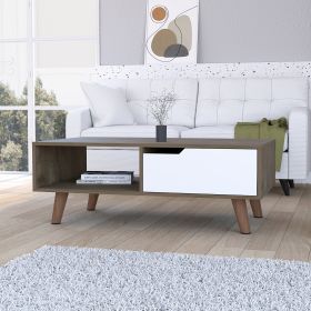 Hamburg Coffee Table 2.0 , One Open Shelf, One Drawer