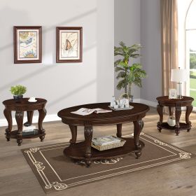 Living Room Coffee Table Set, Coffee Table & Two End Side Table 3-Piece Set for Office, Living Room, Apartment, Small Space, Easy Assembly