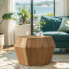 31.50" Octagonal Wooden American Retro Style Coffee Table
