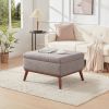 Large Ottoman with Storage, 31.5-inch Mid Century Modern Rectangle Coffee Table with Lid Lifting Function and High Wooden Legs