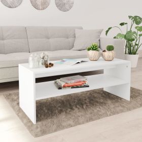 Coffee Table White 39.4"x15.7"x15.7" Engineered Wood