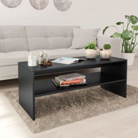 Coffee Table Black 39.4"x15.7"x15.7" Engineered Wood