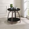 Dark Grey and Black Nickel End Table