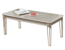 Barent Contemporary Wood Coffee Table with Mirrored Legs, Champagne