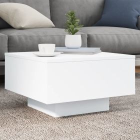 Coffee Table White 21.7"x21.7"x12.2" Engineered Wood