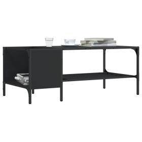 Coffee Table with Rack Black 39.4"x20.1"x15.7" Engineered Wood