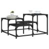 Coffee Table Black 26.8"x26.8"x15.7" Engineered Wood