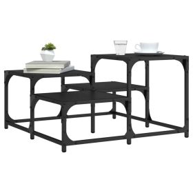 Coffee Table Black 26.8"x26.8"x15.7" Engineered Wood