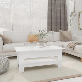 Coffee Table High Gloss White 40.2"x21.7"x16.5" Engineered Wood