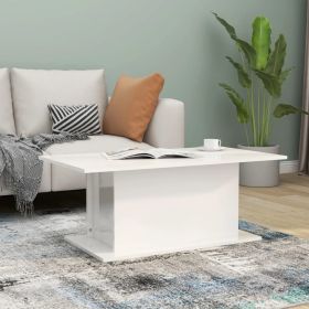 Coffee Table High Gloss White 40.2"x21.9"x15.7" Engineered Wood