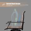 MEOOEM Outdoor Swivel Bar Stools Set of 2 Height Patio Chairs All Weather Patio Furniture Textilene for Bistro Lawn Garden Backyard