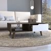 DEPOT E-SHOP Kobe Coffee Table 2.0 , One Open Shelf, One Drawer, Dark Brown/White