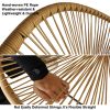 Outdoor Acapulco Chair Set of 2 All-Weather Patio Conversation Bistro Set with Flexible Rope and Heavy Duty Frame for Balcony, Porch, Garden, Beige