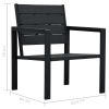3 Piece Bistro Set HDPE Black Wood Look