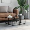 Coffee Table Black 26.8"x26.8"x15.7" Engineered Wood